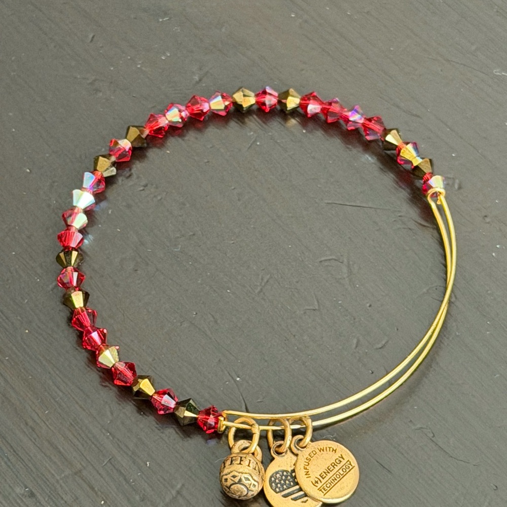 Alex and Ani Red red &  Gold Beaded Bracelet